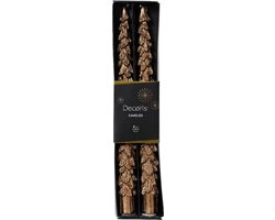 Dinerkaars Kerstboom Gember - Christmas tree - Kerstmis - Kerst - Winter - Herfst - Woon - Wonen - Kaars - Kaarsen set 2 - Woonaccessoires - Woonaccessoire - Decoratief - Deco - Decoratie - Interieur - Wax - Ginger glitter - Sfeervol - Sfeer - Brown