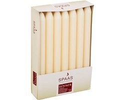 Dinerkaarsen ivoorwit - 14x stuks - 22 cm - 8 branduren - lange kaarsen - tafelkaarsen