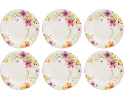 Dinerservies Set - Porseleinen Borden - Eettafel Decoratie - Bloemen Motief - 27 cm Doorsnede - Multicolor