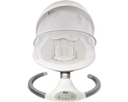 Ding Hugg Swing Babyschommel - Zilver/Wit - Draaibare babyswing - Met Muziek en Bluetooth