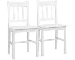 Dining Chairs 2-Piece Set Kitchen Chairs Sturdy Durable Wood Frame Modern Minimalist Design Smooth and Easy to Clean Ideal for Dining Room, Kitchen, and Office 41x46.5x85.5cm White