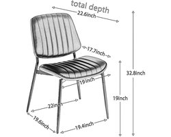 Dining Chairs Set of 2 Mid Century Modern Retro Faux Leather Chair with Walnut Bentwood Back Upholstered Seat Metal Legs Adjustable Foot for Kitchen Dining Room Chairs(Black PU) ,DE1849BK