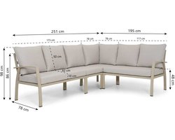 Dining Loungeset 5 personen Aluminium Zand/Beige Domani Furniture Ocean