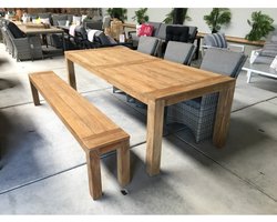 Diningset Cadiz "240" incl Jakarta bank en 3 Tuinstoel Cadiz grey