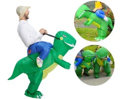 Dino pak - opblaasbaar kostuum - ride on - groen