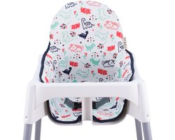 Dino Party Kinderzitverhoger Kussen voor Ikea Antilop Kinderstoel - Katoen