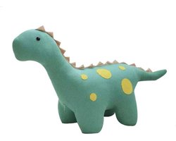 Dinosaurus Kinderkruk Ottomaan Groen Gestoffeerd Houten Frame Geschikt als Zitting en Speelgoed
