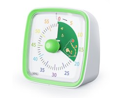 Dinosaurus patroon timer - timer - time timer - kookwekker - wekker - Timer met nachtlampje - Visuele timer van 60 minuten - Leerklok timer - Groen