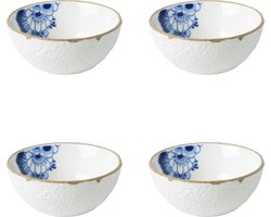 Dipschaal Blauw Bloesem - Porselein - 75 ml - 4 stuks
