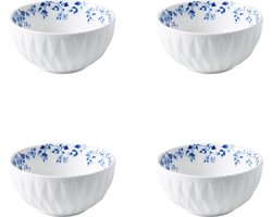 Dipschaal Blauw Vouw - Porselein - 200 ml - 4 stuks