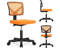 Directeursstoel Kantoorstoel - Bureaustoel Stoel Kantoorstoel - Draaistoel Computerstoel - Verstelbare lendesteun Armleuning - Hoogteverstelling Ergonomische bureaustoel - met wielen en kantelfunctie-Oranje