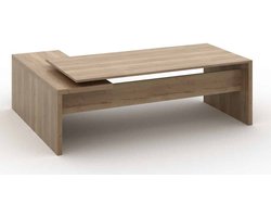 Directiebureau model hoekbureau Chief 230x172cm rechts Halifax Eiken met glazen topblad