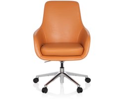 Directiestoel BARENO Leder oranje hjh OFFICE