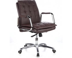 Directiestoel - Met Armleuning - Leder - Bruin - Villa 10