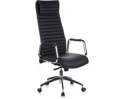 Directiestoel - Met Armleuning - Leder - Zwart - Ergonomisch