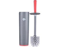 Dirt Devil WC borstel met Houder - Stevige Houder - 39 x 12 x 16 CM - Grijs/ Rood