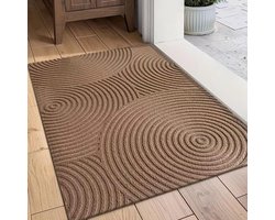 Dirt Trapping Mat voor Binnen en Buiten - Wasbare Deurmat voor Entree, Hal, Tuin en Patio (Bruin, 45 x 75 cm)