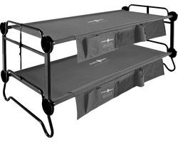 Disc-O-Bed XL stapelbed - camping bed extra breed - grijs met side organizers