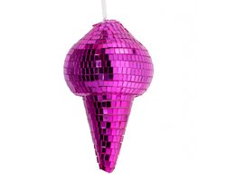 Discobal / Disco ICE CREAM - Fuchsia - Cool - Kerst ornament - Beeld - Kerst - Kerstmis - Kerstmis - December - Winter - Zomer - Decoratie - Deco - Decoratief - Sfeer - Interieur - Wonen - Woonaccessoires - Woonaccessoire - Inrichting - Living