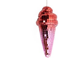 Discobal / Disco ijs ROOD & ROZE - Regenboog - Cool - Kerst ornament - Beeld Kerst - Kerstmis - Kerstmis - December - Winter - Zomer - Decoratie - Deco - Decoratief - Sfeer - Interieur - Wonen - Woonaccessoires - Woonaccessoire - Inrichting - Living