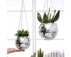 Discobol Bloempot - Hangpot - Hangplant -Plantenpot - Disco - Spiegel - Plant - Bloem - Bak - Bloembak