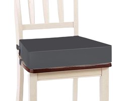 Dismountable en draagbare kinderstoelverhoger van PU-leer met veiligheidsgordel voor aan tafel (Donkergrijs) - Ideaal voor kinderen, eetkameraccessoire, comfortabel en veilig