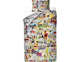 Disney Donald Duck - Dekbedovertrek Strip Retro - 140x200 cm - 100% katoen