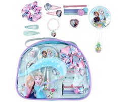 Disney Frozen Beautyset voor Meisjes – Haaraccessoires Set met Haarborstel, Scrunchie, Clips, Elastieken, Armband en Opbergtas
