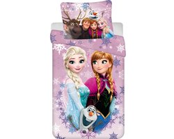 Disney Frozen Dekbedovertrek Lovely - 140 x 200 cm / 65 x 65 cm - Katoen