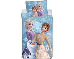 Disney Frozen Dekbedovertrek, Sneeuwvlokje - Eenpersoons - 140 x 200 + 70 x90 cm - Katoen