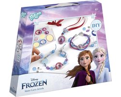Disney Frozen Sieraden maken - 2 armbandjes en 1 ketting - Sister Love Jewels - Anna en Elsa - Speelgoed Kinderen - Knutselen - Voor meisjes en jongens - Vanaf 4 jaar - Totum