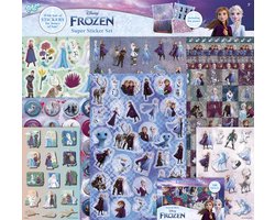 Disney Frozen Totum super sticker set XL 7 vellen - speelgoed meisjes vanaf 3 jaar - creatief knutselen stickeren - incl. luxe stickers met Anna en Elsa