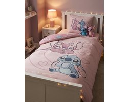 Disney Lilo & Stitch Dekbedovertrek - Eenpersoons - 140 x 200 cm + 65 x 65 cm - Polyester Flanel