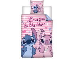 Disney Lilo & Stitch Dekbedovertrek Stars - 140 x 200 + 65 x 65 cm - Polycotton