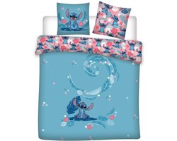 Disney Lilo & Stitch Dekbedovertrek Tropical - Lits Jumeaux - 240 x 220 + 2x 65 x 65 cm - Katoen Flanel