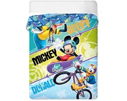 Disney - Mickey Mouse - Goofy - Donald Duck - Bedsprei - Deken - Gevoerd - Gestikt - 140x200 Cm