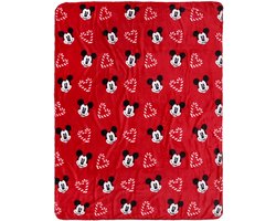 Disney Mickey Mouse - Kerstdeken / sprei, rood, warm, gezellig 120x150cm, OEKO-TEX