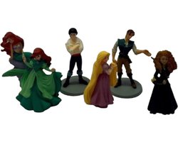 Disney mini taarttopper prinsessen / prinsen set 6 stuks(+/-4,5cm), Merk Bullyland.