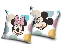 Disney Minnie & Mickey Kussenhoes – 40x40 cm – Fluweelzacht – Multicolor – exclusief vulling