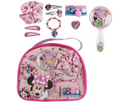 Disney Minnie Mouse Beautyset voor Meisjes – Haaraccessoires Set met Haarborstel, Scrunchie, Clips, Elastieken en Armband – Inclusief Opbergtas