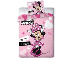 Disney Minnie Mouse Dekbedovertrek, Star - 140 x 200 + 63 x 63 cm - Polyester