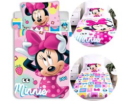 DISNEY Minnie Mouse KATOENEN beddengoed met ritssluiting, voor kinderbedjes, 100% KATOEN, 100x135 cm Oeko-Tex
