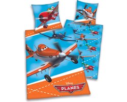 Disney Planes - dekbedovertrek - eenpersoons - 140x200 cm - blauw/oranje