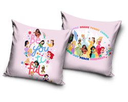 Disney Princess Kussenhoes – 40x40 cm – Fluweelzacht – Roze – Alleen Hoes