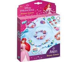 Disney Princess Totum Ariel Zeesieraden armbandjes maken ocean jewels | speelgoed meisjes knutselset vanaf 4 jaar - 3 armbandjes en halsketting met hartbedel cadeau tip kerst sieradenset