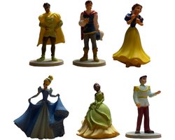 Disney prinsessen speel/taart decoratie set 6x-(+/-4,5 cm)-merk : Bullyland.
