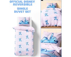 Disney Stitch Dekbedovertrek Set – Roze – Kinderbeddengoed voor Meisjes en Tieners – Lilo & Stitch Bedset – Single