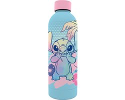 Disney Stitch Drinkbeker Roest Vrij Staal - 500 ml. - Waterfles - Blauw & Roze