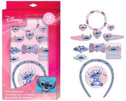 Disney Stitch Haaraccessoires Set – 14-delig - Met elastiekjes, clipjes en haarband