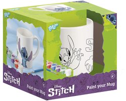 Disney Stitch inkleurbeker - Totum knutselset keramieken mok incl. verf en penseeltje - cadeau tip Sint speelgoed meisjes en jongens knutselen Lilo & Stitch schoencadeau